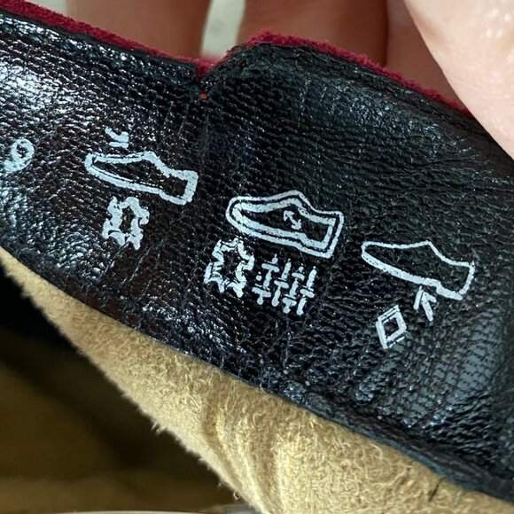 Vintage K Shoes Deep Red Suede Square Toe Ankle Boots Booties UK6 - Picture 10 of 13